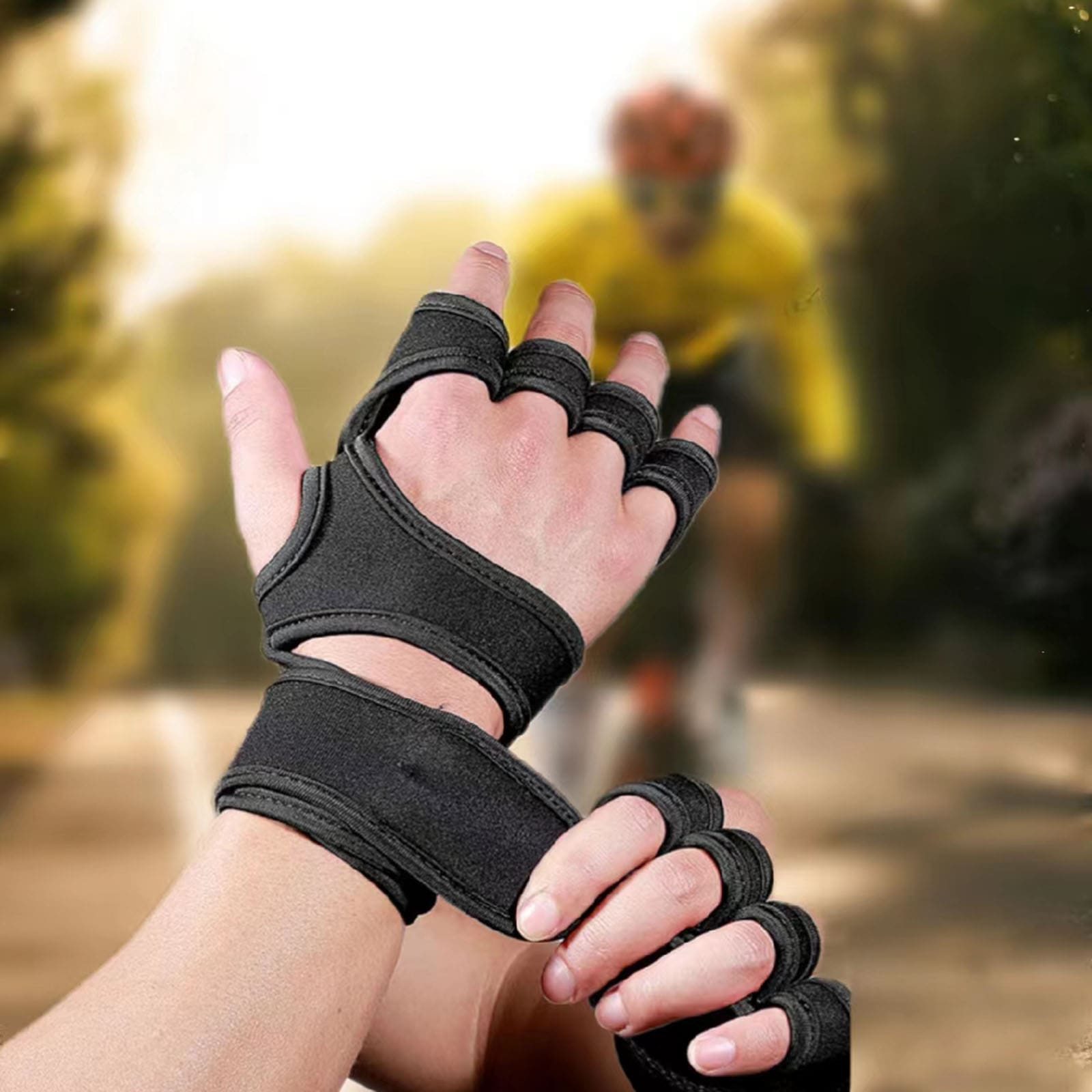 Weightlifting Gloves - 1 ペアスポーツクロストレーニングサイクリンググローブ手首サポートウェイトリフティングとフィットネスサイクリングシリコンサイクリンググローブ