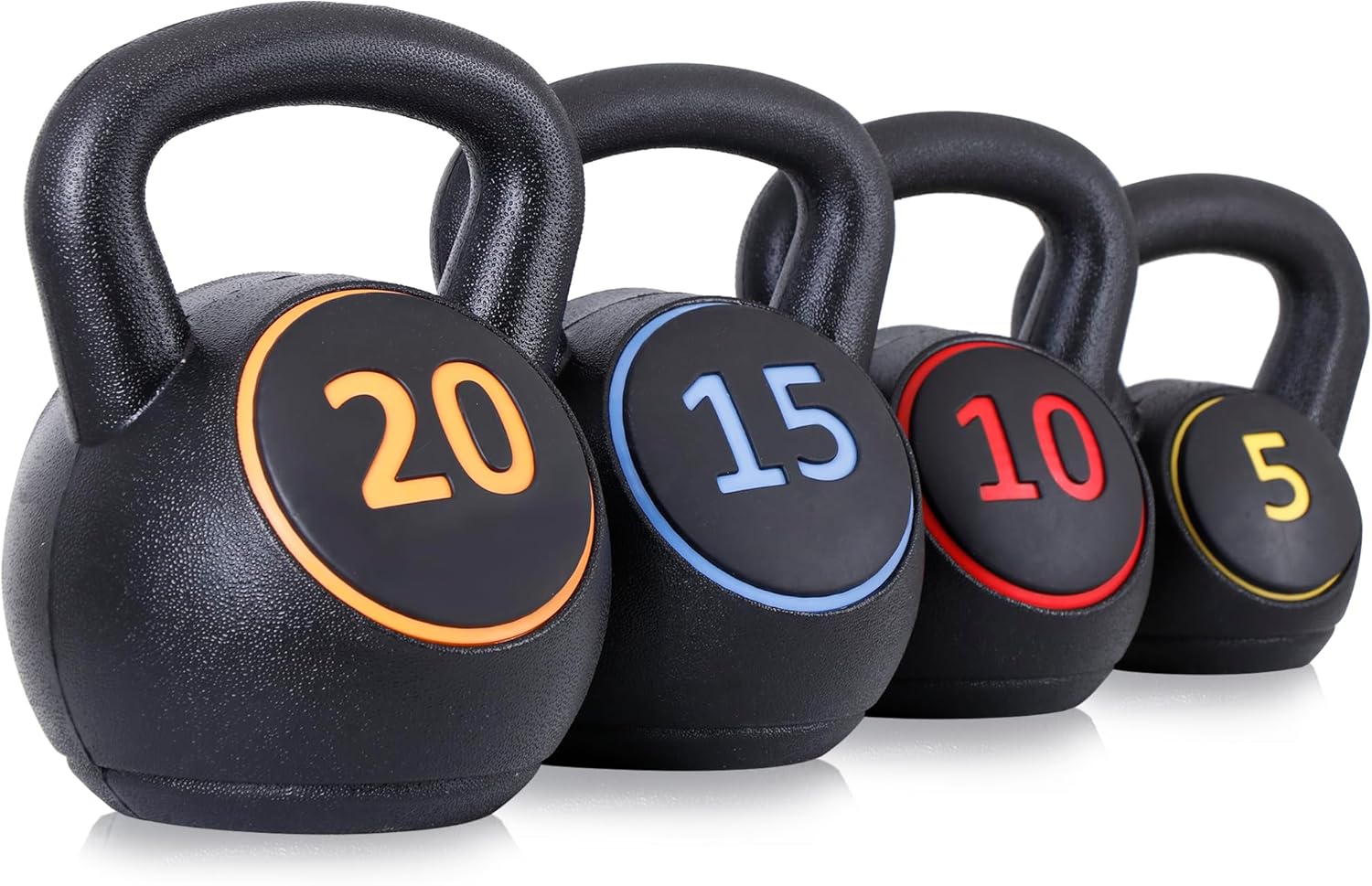 Kettlebell - ホームHIITワークアウト4ピースケトルベルウェイトセット、色は記載されていません、ワイドグリップソフトケトルベル、女性向けの複数のウェイト