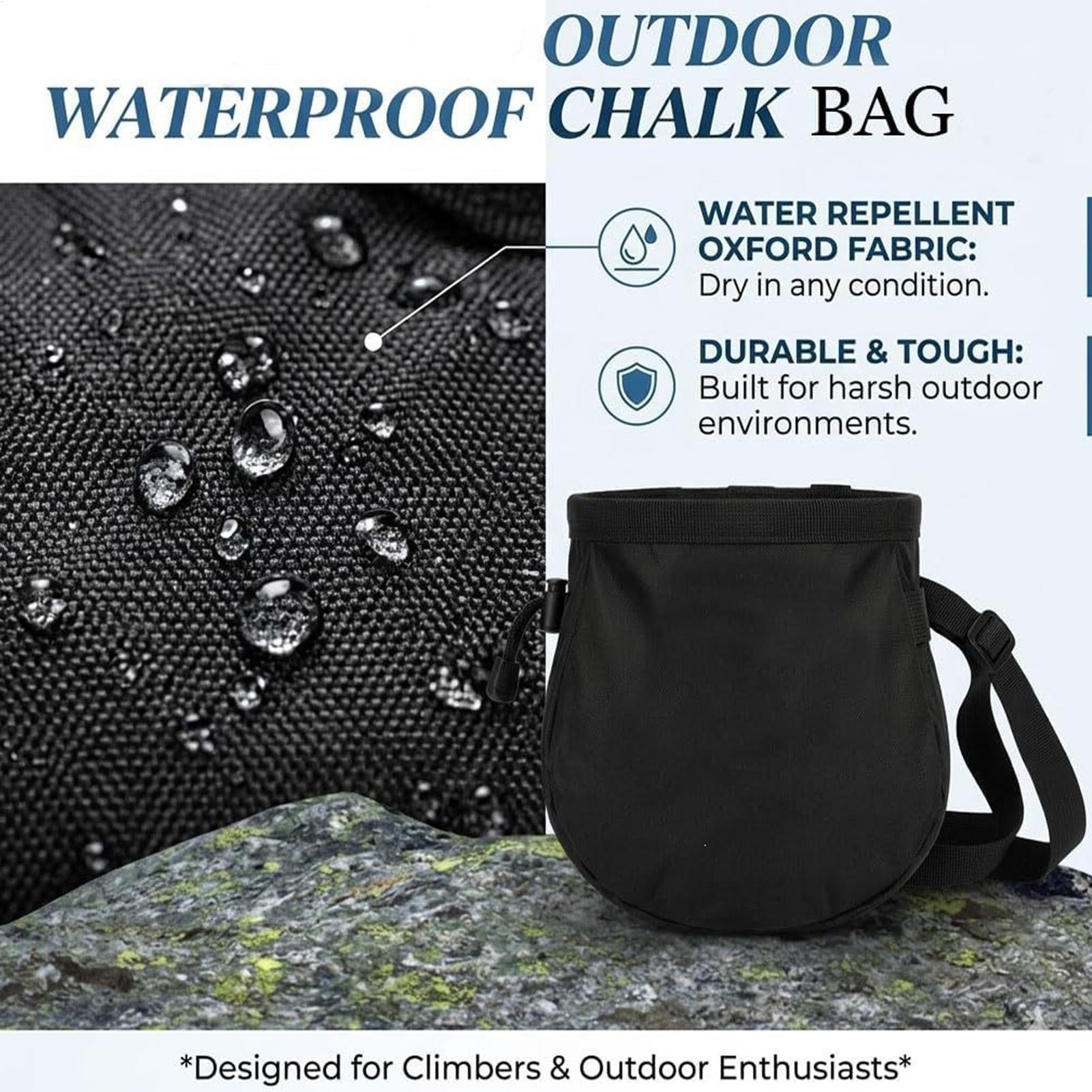 ロッククライミングチョークバッグ 防水巾着ポーチ ポケット＆ - Chalk Bag のレビューと価格