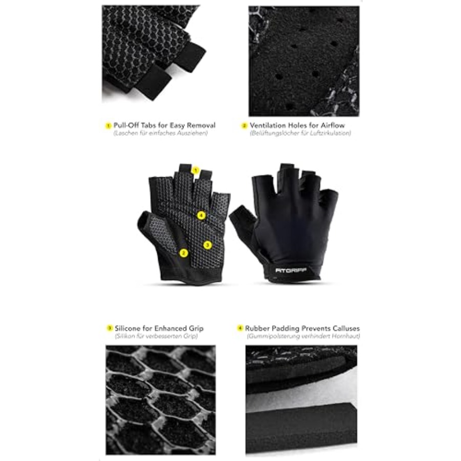 ®   男女兼用パッド入りワークアウトグローブ - ウェイト - Weightlifting Gloves のレビューと価格