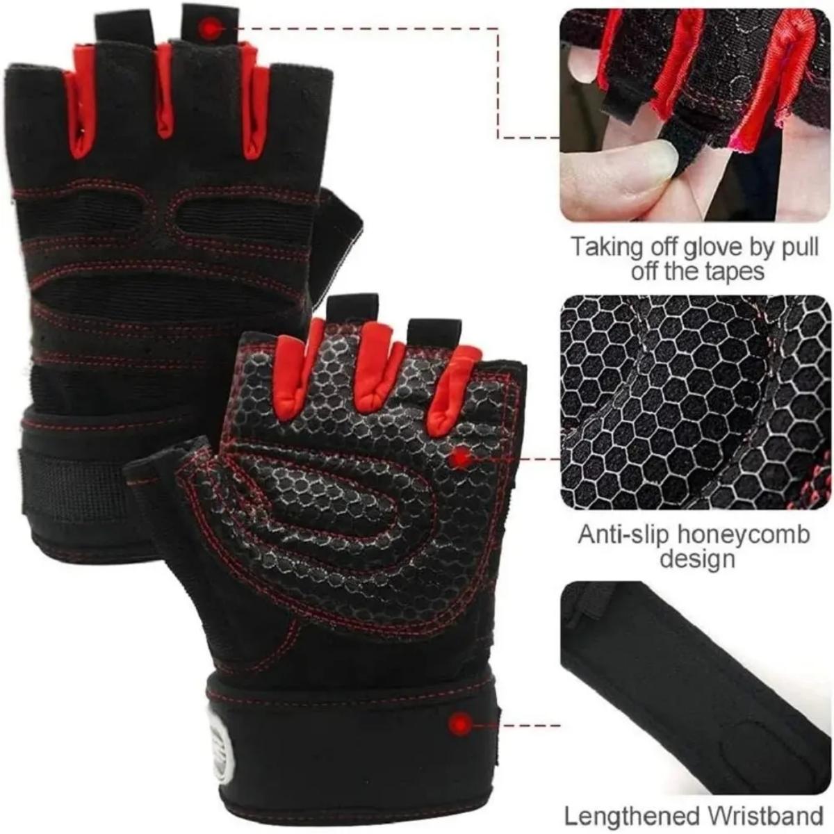 フィットネス重量挙げリストバンド手袋ジム手袋男性女性ボディビ - Weightlifting Gloves のレビューと価格