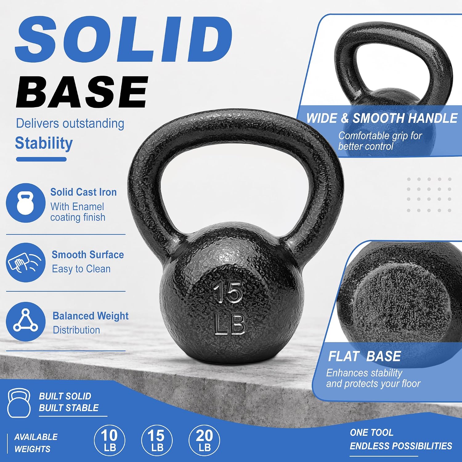 鋳鉄製ケトルベル 5～50ポンド。自宅ジムでの筋力トレーニン - Kettlebell のレビューと価格