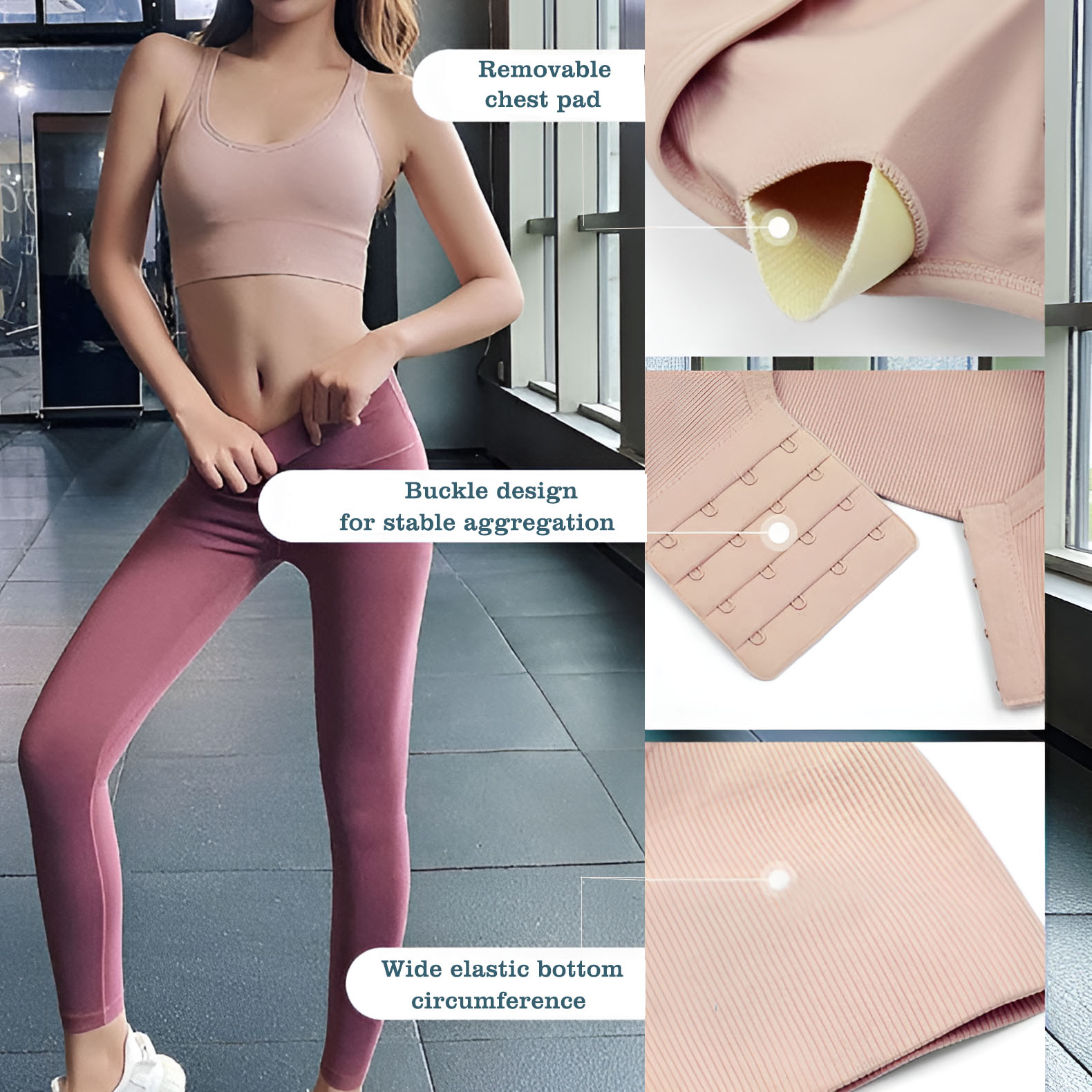 女性用クロスバックスポーツブラ、調節可能なフックアイワークア - Gymnastic Ring のレビューと価格